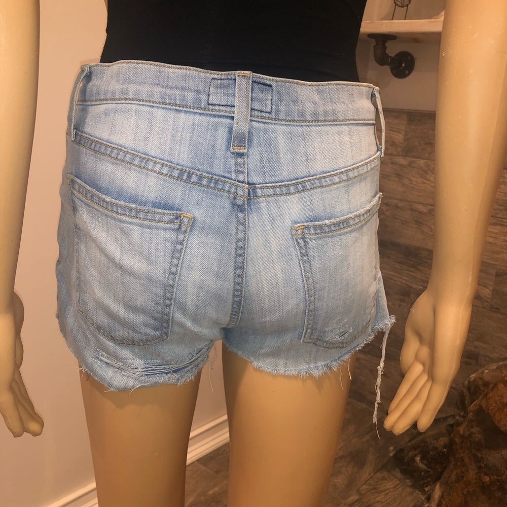 Current/Elliott Button Fly Distressed Shorts Sz 0 - image 3